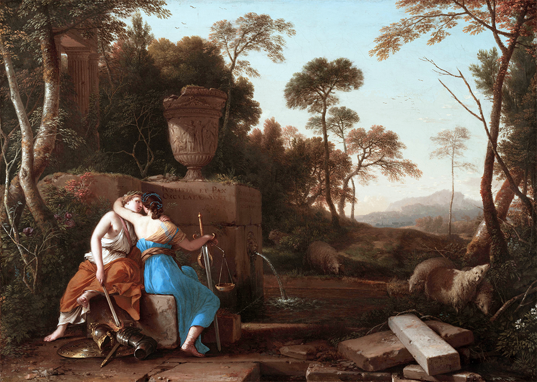 "The Kiss of Peace and Justice" by Laurent de La Hyre
