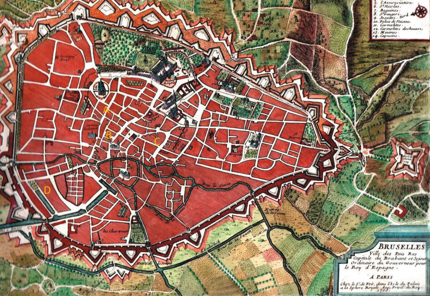Nicolas Fer map of Brussels